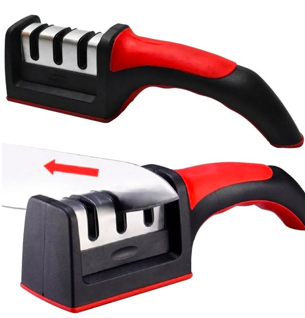 cuchillos+ afilador +cepillo limpieza